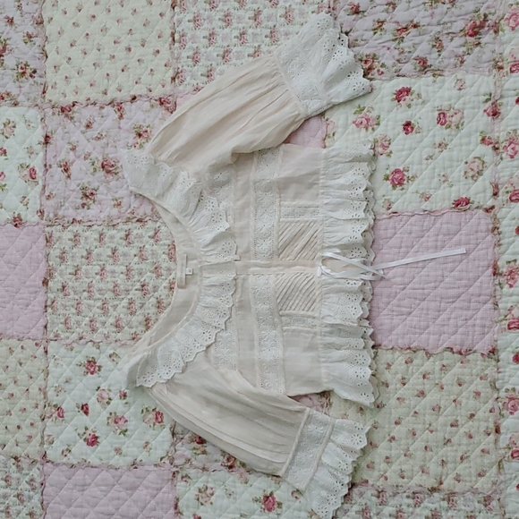 Loveshackfancy Tiana ruffle angel top blouse XS - Picture 7 of 16